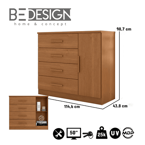 Comoda Con Puerta Caramelo Mate,"PRODUCTO CON DETALLE"