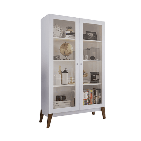 Vitrina 2 Puertas Blanca Amber,"PRODUCTO CON DETALLE"