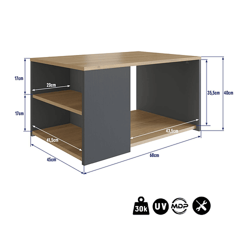 Mesa De Centro Grafito Miel Foggia ,"PRODUCTO CON DETALLE"