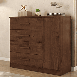 Comoda Con Puerta Café Mate Cinza,"PRODUCTO CON DETALLE"