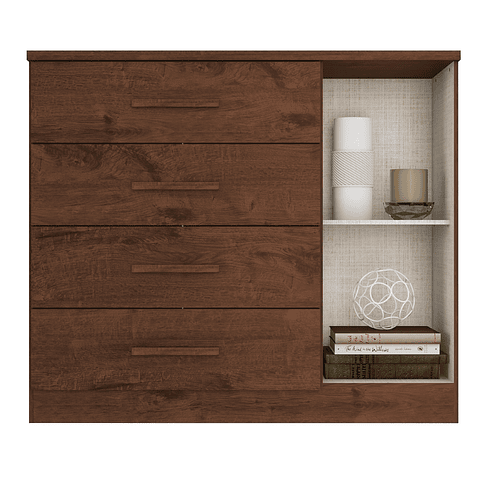 Comoda Con Puerta Café Mate Cinza,"PRODUCTO CON DETALLE"