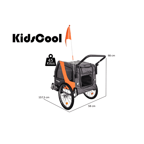 Carro Jogger Gris Baby Trailer Single,"PRODUCTO CON DETALLE"