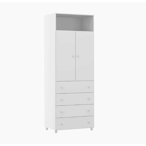 Ropero 2 Puertas y 4 Cajones Blanco,"PRODUCTO CON DETALLE"