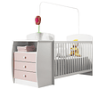 Cuna con Mudador Bambini Rosado,
