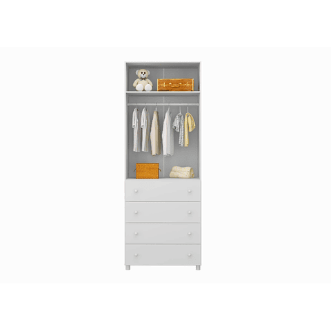 Ropero 2 Puertas y 4 Cajones Blanco,"PRODUCTO CON DETALLE"