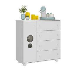 Comoda Top Blanca 4 Cajones ,"PRODUCTO CON DETALLE"