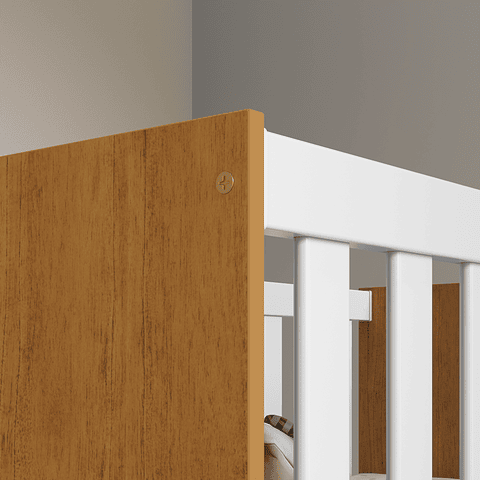 Cuna Madera New Zupi Blanca Caramelo ,"PRODUCTO CON DETALLE"