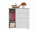 Comoda Top Blanca 4 Cajones ,