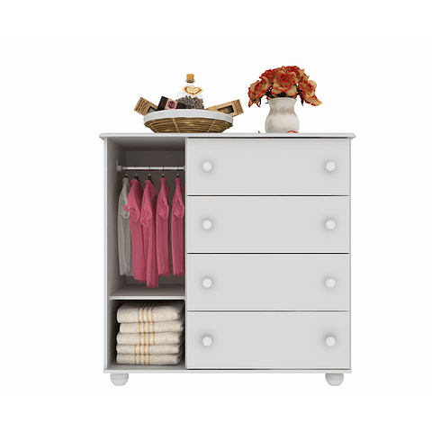 Comoda Top Blanca 4 Cajones ,"PRODUCTO CON DETALLE"