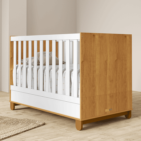 Cuna Madera New Zupi Blanca Caramelo ,"PRODUCTO CON DETALLE"