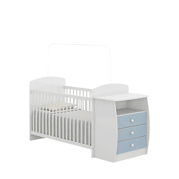 Cuna con Mudador Bambini CELESTE,"PRODUCTO CON DETALLE"