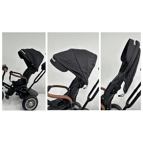 PRODUCTO ARMADO CON DETALLE - Triciclo Multifuncion Negro Luxor 360
