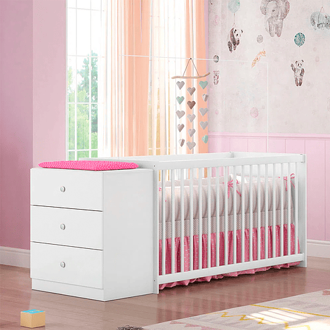 Cuna Con Comoda Gutti Blanca - PRODUCTO ARMADO CON DETALLE - 