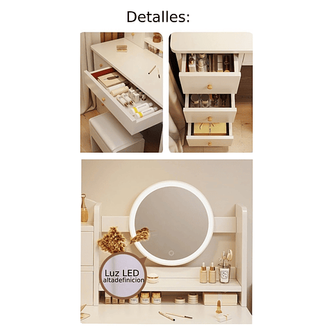 Comoda Tocador Led Lux - PRODUCTO ARMADO CON DETALLE