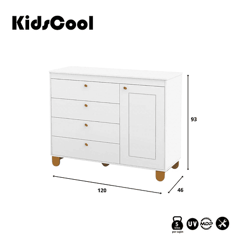 Cómoda Con Puerta Zupi Blanca PRODUCTO ARMADO CON DETALLE