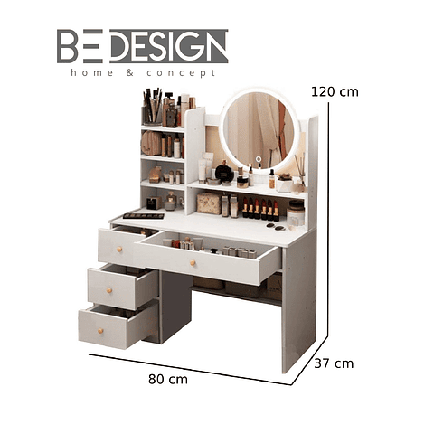 Comoda Tocador Led Lux - PRODUCTO ARMADO CON DETALLE