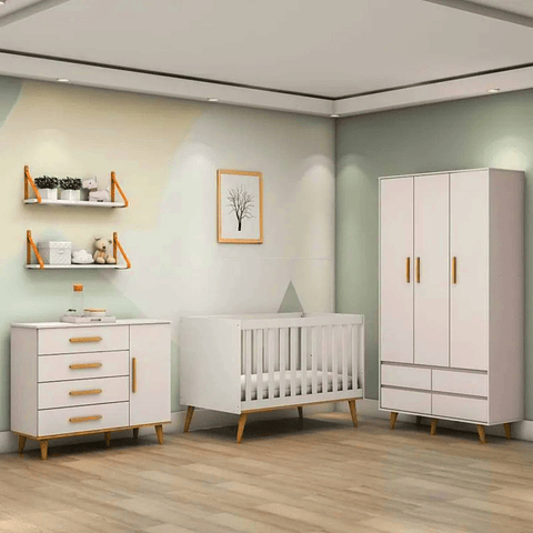 Comoda Blanco Miel Ludmila 4 Cajones Y Puerta PRODUCTO ARMADO CON DETALLE