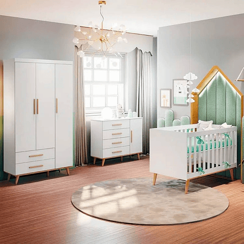 Comoda Blanco Miel Ludmila 4 Cajones Y Puerta PRODUCTO ARMADO CON DETALLE