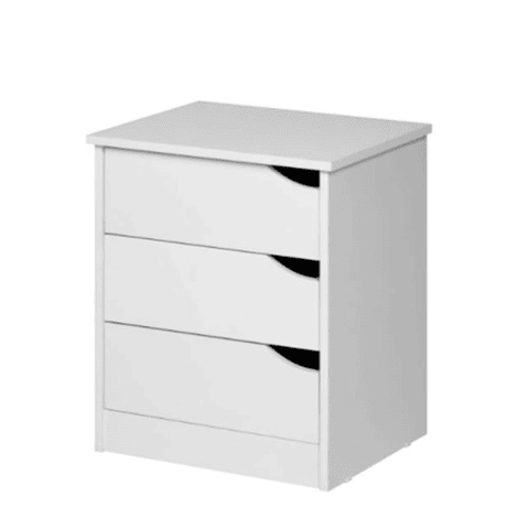 Velador 3 Cajones Compaq Blanco- PRODUCTO ARMADO CON DETALLE