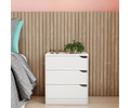 Velador 3 Cajones Compaq Blanco- PRODUCTO ARMADO CON DETALLE