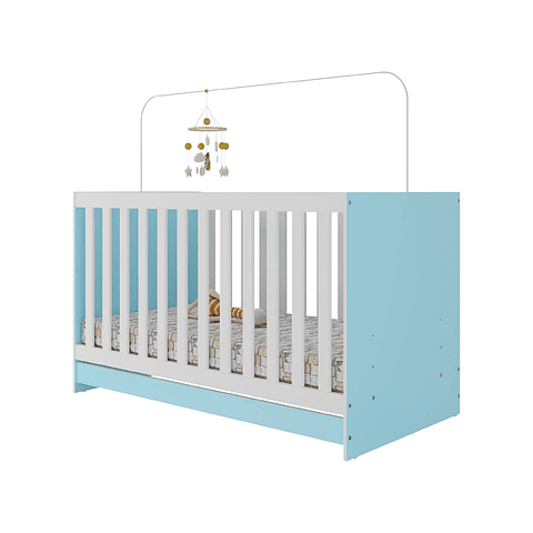 Cuna New 3 Funciones Celeste - PRODUCTO ARMADO CON DETALLE