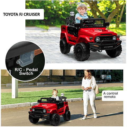 Jeep Rojo Toyota Fj Crusier 12V - PRODUCTO ARMADO CON DETALLE