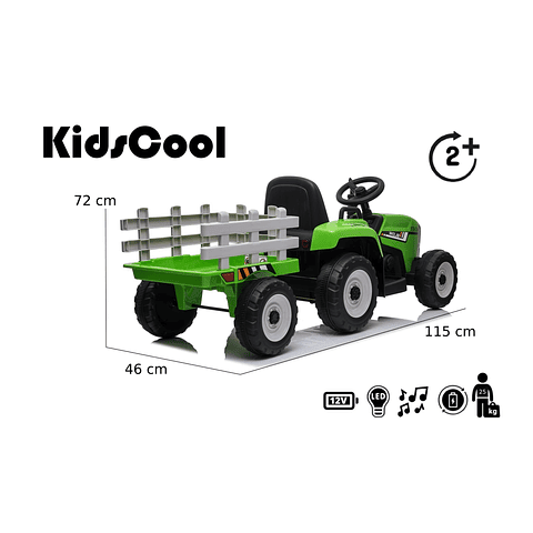 Tractor A Batería Con Remolque -PRODUCTO ARMADO CON DETALLE