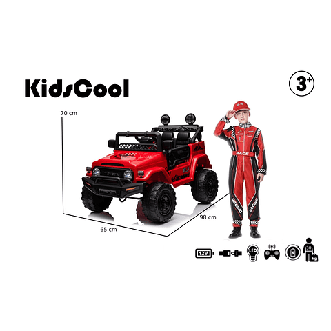 Jeep Rojo Toyota Fj Crusier 12V - PRODUCTO ARMADO CON DETALLE