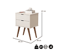 Velador Perla Luxor 2 Cajones - PRODUCTO ARMADO CON DETALLE