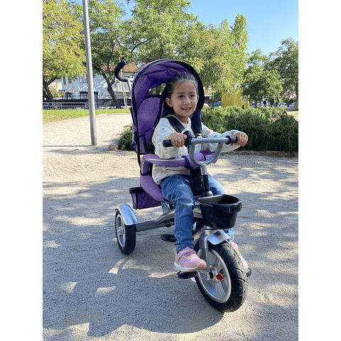 Triciclo Multifuncional City 360 Morado - PRODUCTO ARMADO CON DETALLE