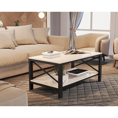 Mesa de centro industrial perla - PRODUCTO ARMADO CON DETALLE