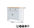 Buffet 1 Cajón 2 Puertas Ludlow Blanco Miel - PRODUCTO ARMADO CON DETALLE