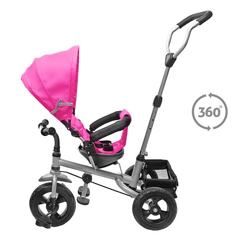 Triciclo 360 Stroller Rosado - PRODUCTO ARMADO CON DETALLE