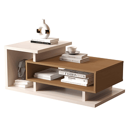 Mesa de centro boho bicolor perla - PRODUCTO ARMADO CON DETALLE