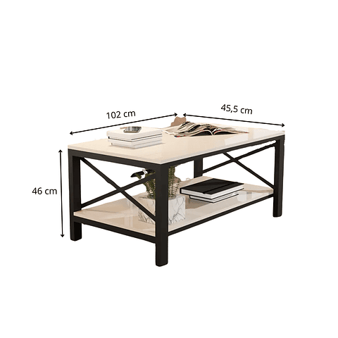 Mesa de centro industrial perla - PRODUCTO ARMADO CON DETALLE