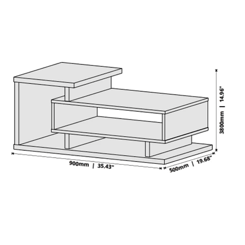Mesa de centro boho bicolor perla - PRODUCTO ARMADO CON DETALLE