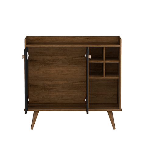 Arrimo Bar 2 Puertas Be Canela Negro - PRODUCTO ARMADO CON DETALLE 