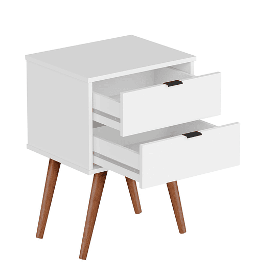 Velador Blanco Luxor 2 Cajones - 