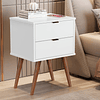 Velador Blanco Luxor 2 Cajones - 