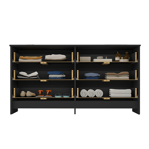 Comoda Duplex 6 Cajones Negro - "PRODUCTO CON DETALLE"