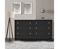 Comoda Duplex 6 Cajones Negro - 
