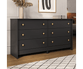 Comoda Duplex 6 Cajones Negro - 