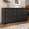 Comoda Duplex 6 Cajones Negro - 