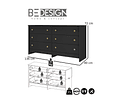 Comoda Duplex 6 Cajones Negro - 