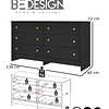 Comoda Duplex 6 Cajones Negro - 