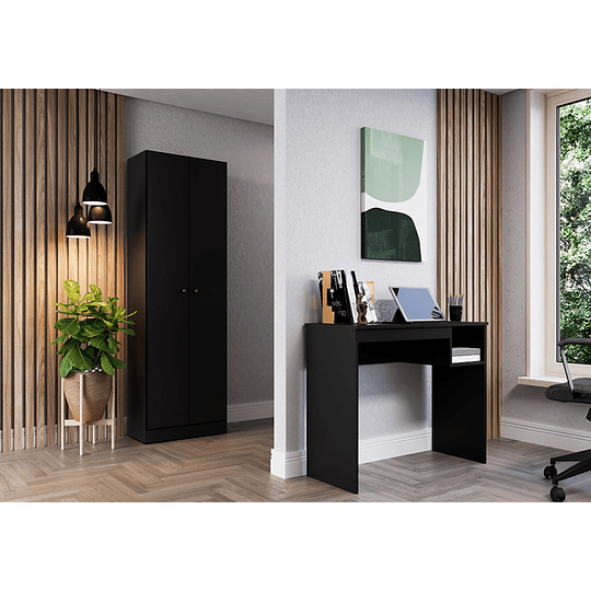 Estante Multiuso Parana 2 Puertas Negro Mate - 