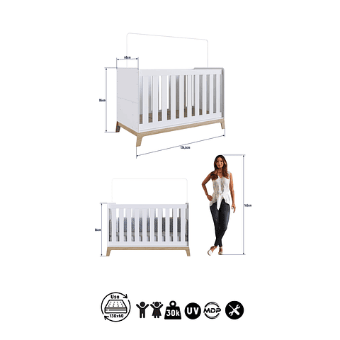 cuna 3 Funciones Honey Blanco - "PRODUCTO CON DETALLE"