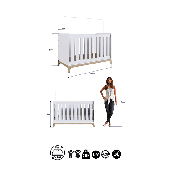 cuna 3 Funciones Honey Blanco - 