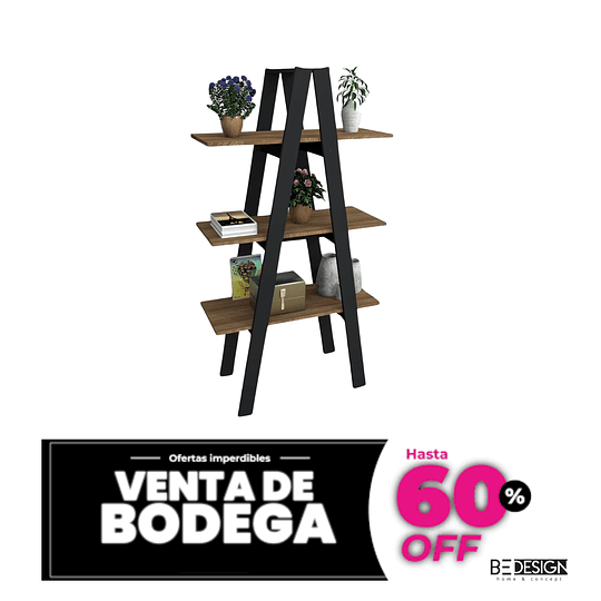 VENTA DE BODEGA - Estante 3 Niveles Urban Negro