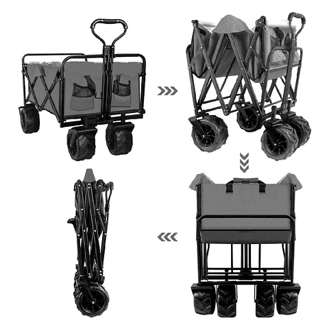 Carro Wagon Gris Plegable - "PRODUCTO ARMADO"